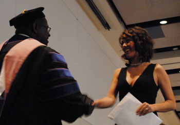 Dr. Darrin Thorton congratulating 2012 Phi Kappa Phi initiate #18.