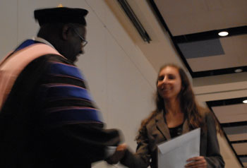 Dr. Darrin Thorton congratulating 2012 Phi Kappa Phi initiate #22.