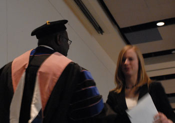 Dr. Darrin Thorton congratulating 2012 Phi Kappa Phi initiate #24.